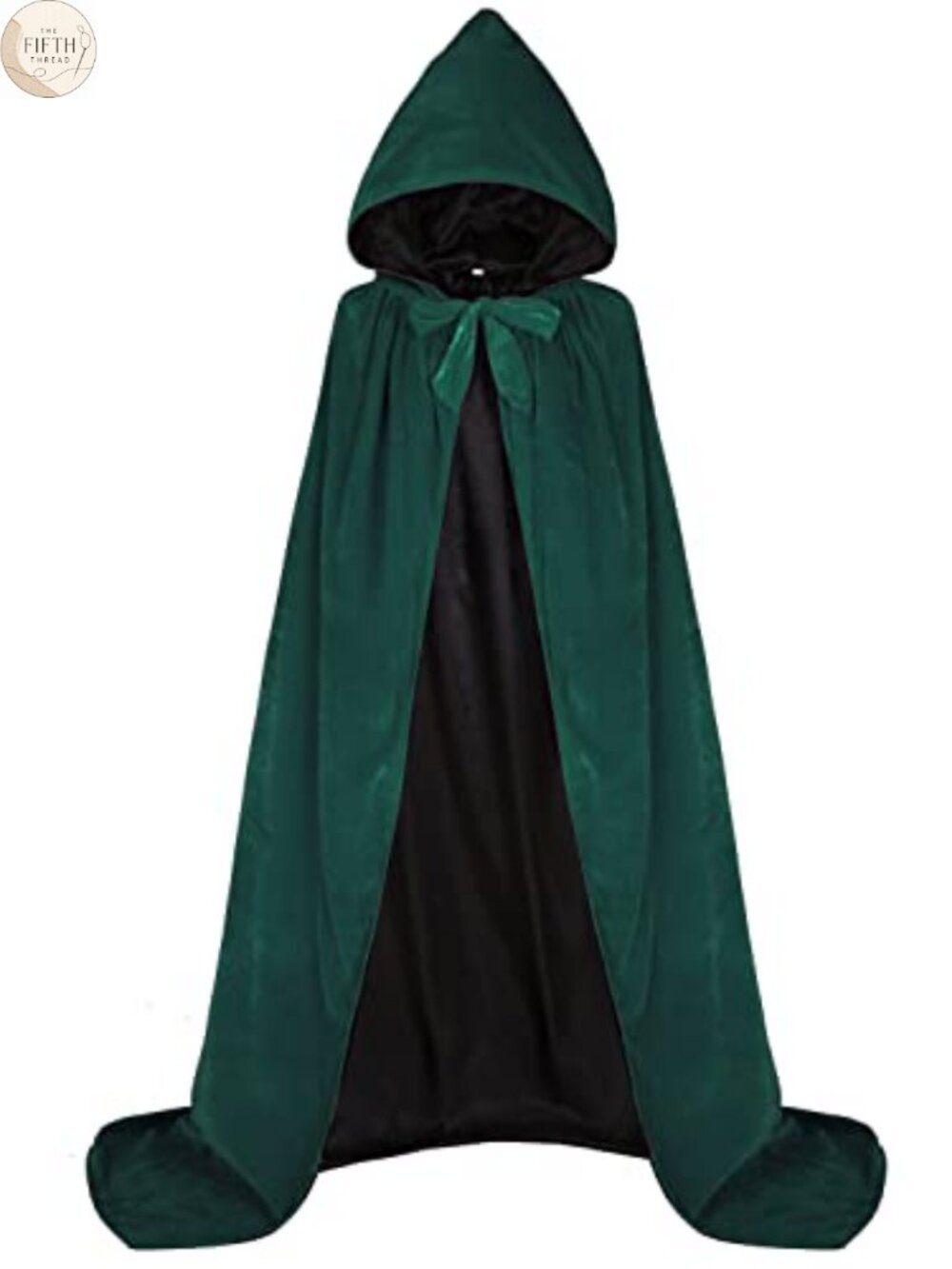 Hooded Cape Reversible Velvet Cloak Satin Lined Halloween Cosplay Costume